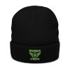 Kiwi Green Embroidered Brand Logo Beanie | Ribbed