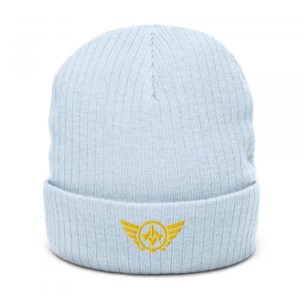 Gold Embroidered Logo Beanie | Ribbed