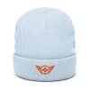 Orange Embroidered Logo Beanie | Ribbed
