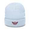 Maroon Embroidered Logo Beanie | Ribbed