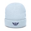 Navy Embroidered Logo Beanie | Ribbed