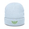 Kiwi Green Embroidered Logo Beanie | Ribbed