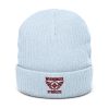 Maroon Embroidered Brand Logo Beanie | Ribbed