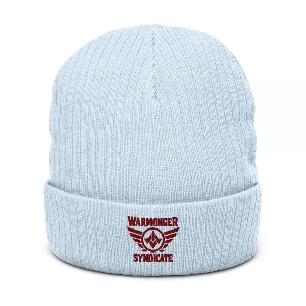 Maroon Embroidered Brand Logo Beanie | Ribbed