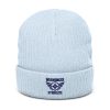 Navy Embroidered Brand Logo Beanie | Ribbed