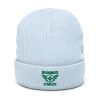 Kelly Green Embroidered Brand Logo Beanie | Ribbed