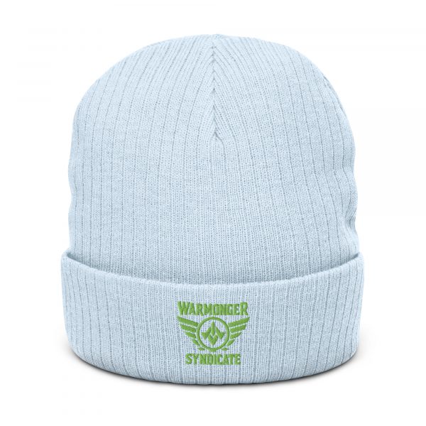 Kiwi Green Embroidered Brand Logo Beanie | Ribbed