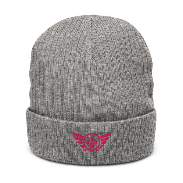 Flamingo Embroidered Logo Beanie | Ribbed