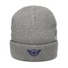 Navy Embroidered Logo Beanie | Ribbed