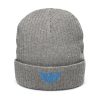 ribbed-knit-beanie-light-grey-melange-front-68b8e7dfa7b65.jpg Aqua Embroidered Logo Beanie | Ribbed