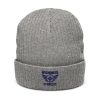 Navy Embroidered Brand Logo Beanie | Ribbed