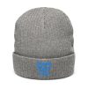 Aqua Embroidered Brand Logo Beanie | Ribbed