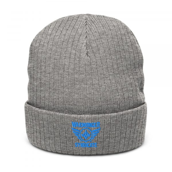 Aqua Embroidered Brand Logo Beanie | Ribbed