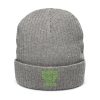 Kiwi Green Embroidered Brand Logo Beanie | Ribbed