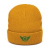 Kelly Green Embroidered Logo Beanie | Ribbed