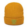 Kiwi Green Embroidered Brand Logo Beanie | Ribbed