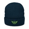 Kiwi Green Embroidered Logo Beanie | Ribbed