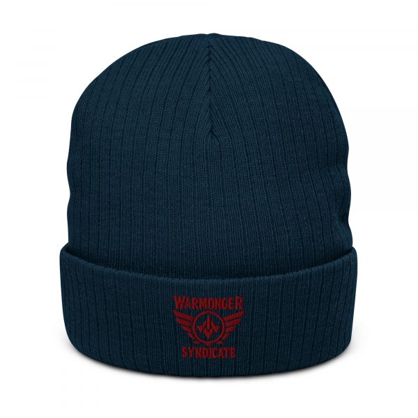Maroon Embroidered Brand Logo Beanie | Ribbed