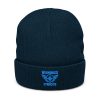 Aqua Embroidered Brand Logo Beanie | Ribbed