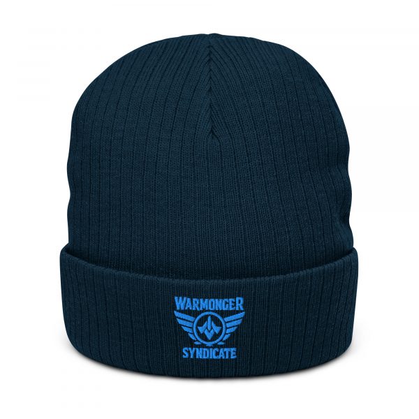 Aqua Embroidered Brand Logo Beanie | Ribbed