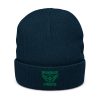 Kelly Green Embroidered Brand Logo Beanie | Ribbed