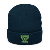 Kiwi Green Embroidered Brand Logo Beanie | Ribbed