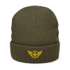 Gold Embroidered Logo Beanie | Ribbed