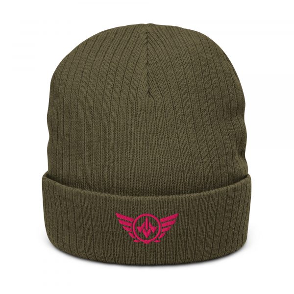 Flamingo Embroidered Logo Beanie | Ribbed