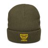 Gold Embroidered Brand Logo Beanie | Ribbed