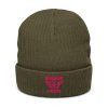 Flamingo Embroidered Brand Logo Beanie | Ribbed