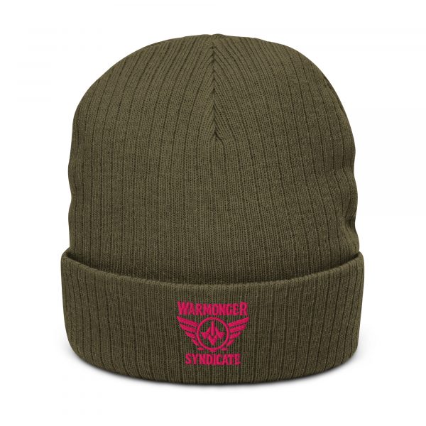 Flamingo Embroidered Brand Logo Beanie | Ribbed
