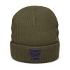 Navy Embroidered Brand Logo Beanie | Ribbed
