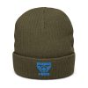 Aqua Embroidered Brand Logo Beanie | Ribbed