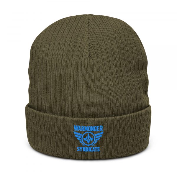 Aqua Embroidered Brand Logo Beanie | Ribbed