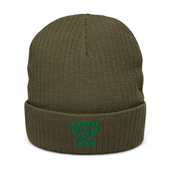 Kelly Green Embroidered Brand Logo Beanie | Ribbed