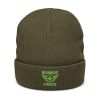 Kiwi Green Embroidered Brand Logo Beanie | Ribbed