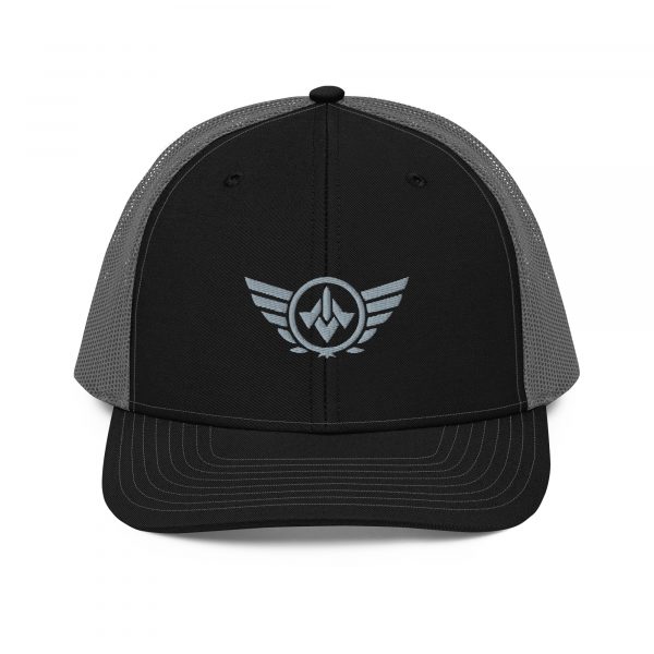 Grey Embroidered Logo Trucker Hat | Premium