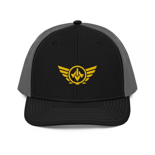Gold Embroidered Logo Trucker Hat | Premium