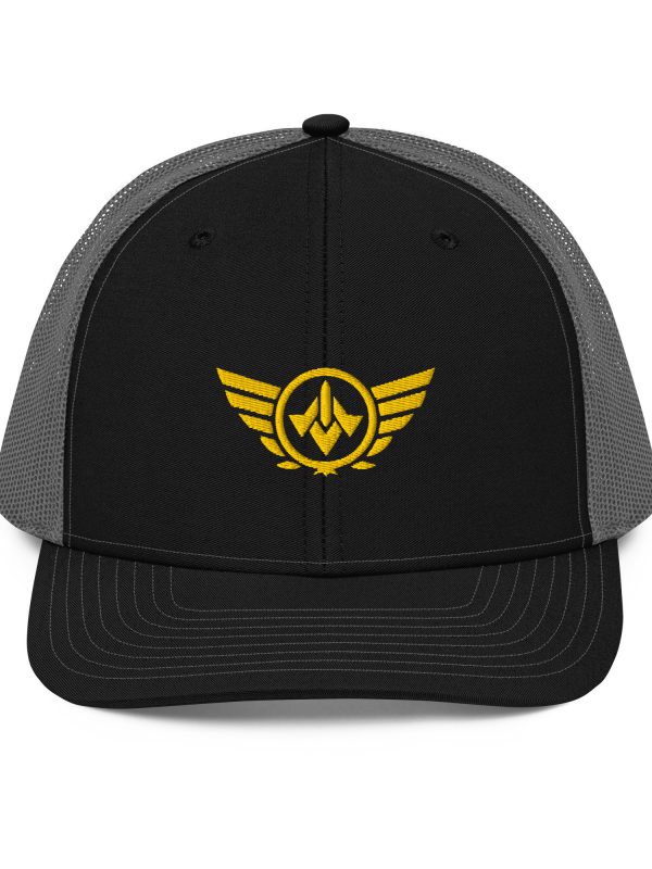 Gold Embroidered Logo Trucker Hat | Premium