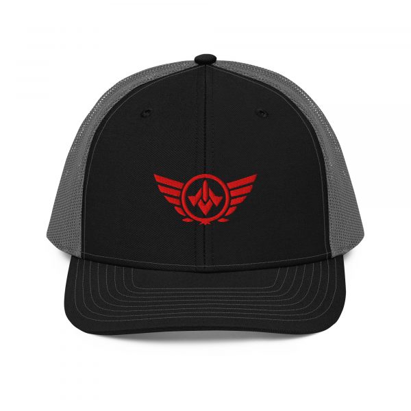 Red Embroidered Logo Trucker Hat | Premium