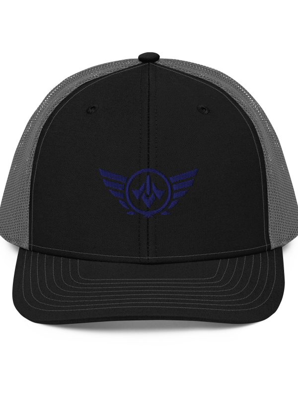 Navy Embroidered Logo Trucker Hat | Premium