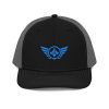snapback-trucker-cap-black-charcoal-front-68ba72243f906.jpg Aqua Embroidered Logo Trucker Hat | Premium