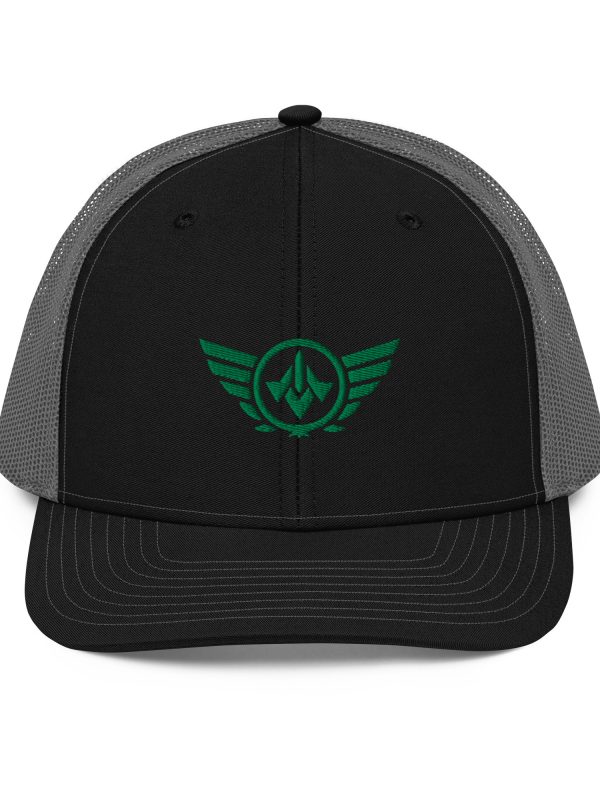 Kelly Green Embroidered Logo Trucker Hat | Premium