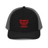 Red Embroidered Brand Logo Trucker Hat | Premium