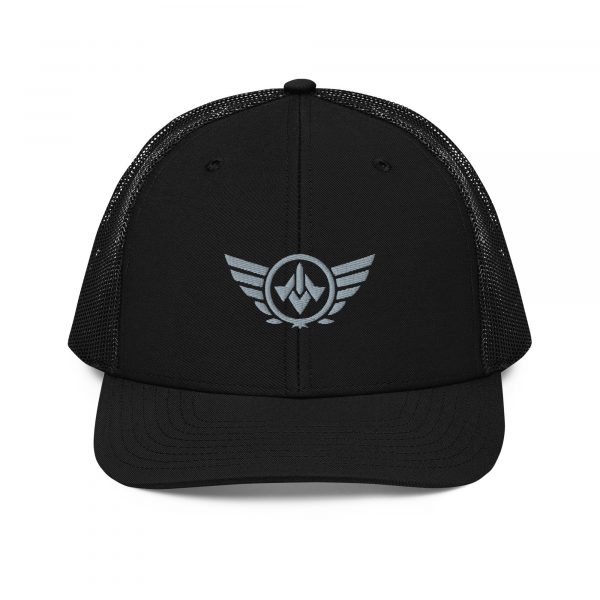 Grey Embroidered Logo Trucker Hat | Premium