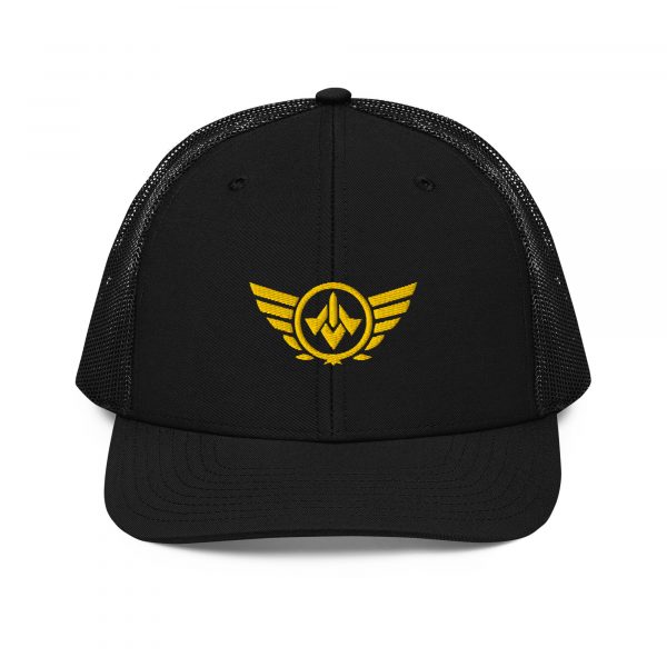 Gold Embroidered Logo Trucker Hat | Premium