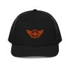 Orange Embroidered Logo Trucker Hat | Premium