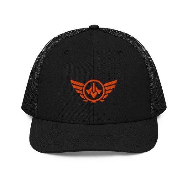 Orange Embroidered Logo Trucker Hat | Premium