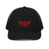 Red Embroidered Logo Trucker Hat | Premium