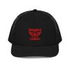 Red Embroidered Brand Logo Trucker Hat | Premium